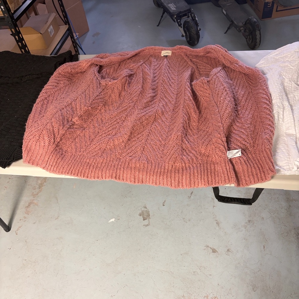 Women's Pink Cable Knit Sweater